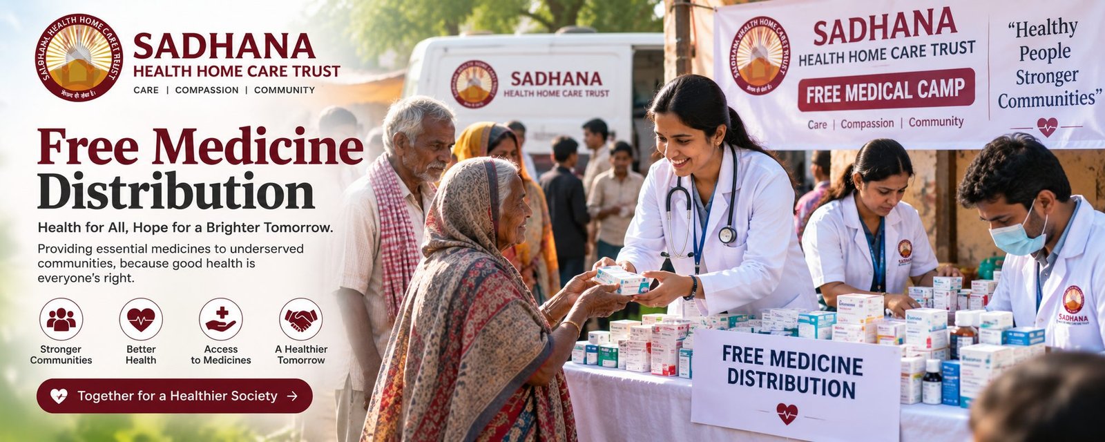 Volunteers at a tree plantation drive by Sadhana Health Home Care Trust